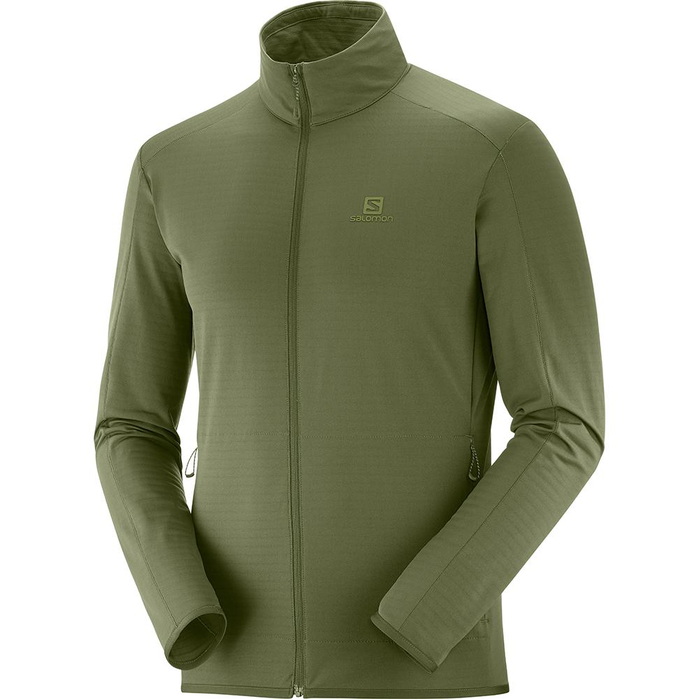 SALOMON OUTRACK FZ MID M Philippines - Men's Midlayers - Olive | 759861-EHC